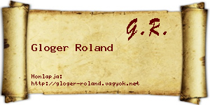 Gloger Roland névjegykártya